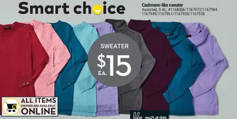 Giant Tiger Cashmere-like sweater offer