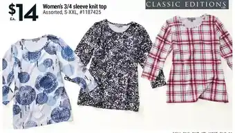 Giant Tiger Women's 3/4 sleeve knit top offer