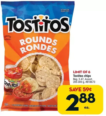 Giant Tiger Tostitos chips offer