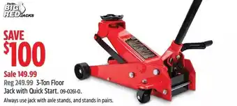Canadian Tire Torin big red 3-ton floor jack with quick start offer