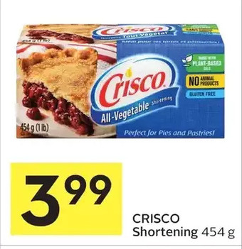 Foodland Crisco shortening offer