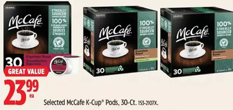 Canadian Tire Mccafe k-cup pods offer