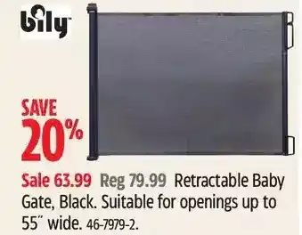 Canadian Tire Bily retractable baby gate offer