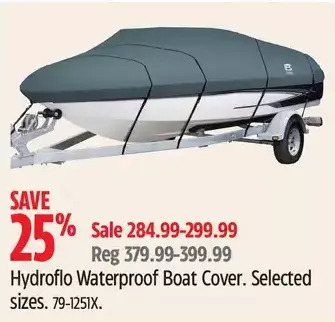Canadian Tire Hydroflo waterproof boat cover offer