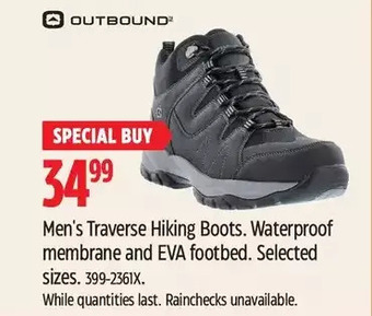 Canadian Tire Outbound men's traverse hiking boots offer