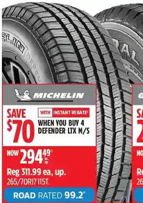 Canadian Tire Michelin defender ltx m/s offer
