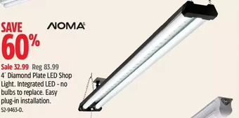 Canadian Tire Noma 4' diamond plate led shop light offer