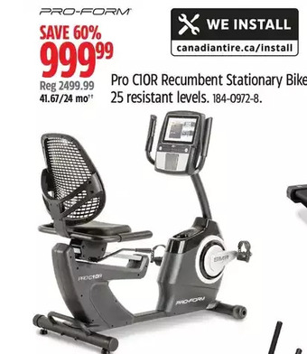 Canadian Tire Pro-form pro c10r recumbent stationary bike offer