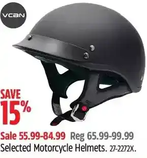 Canadian Tire Vcan motorcycle helmets offer