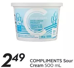 Sobeys Compliments sour cream offer