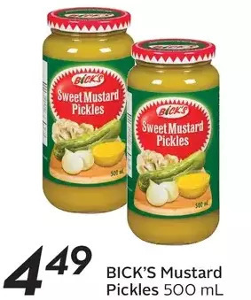Sobeys Bick's mustard pickles offer