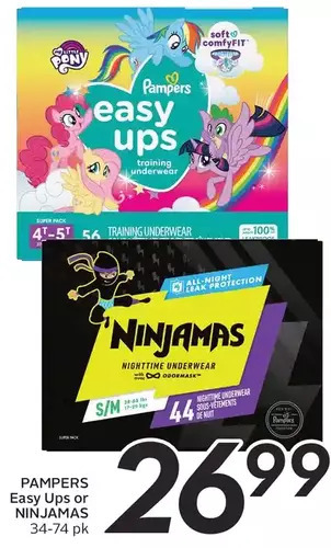 Sobeys Pampers easy ups or ninjamas offer