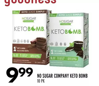 Sobeys No sugar company keto bomb offer