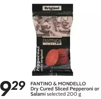 Sobeys Fantino & mondello dry cured sliced pepperoni or salami offer