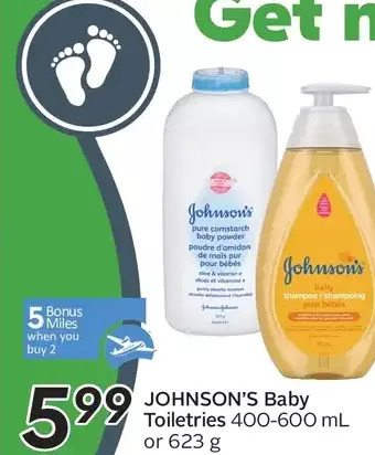 Sobeys Johnson's baby toiletries offer