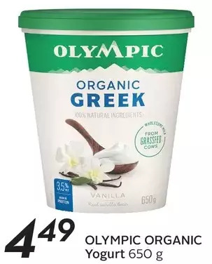Sobeys Olympic organic yogurt offer