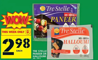 Food Basics Tre stelle paneer or halloumi offer