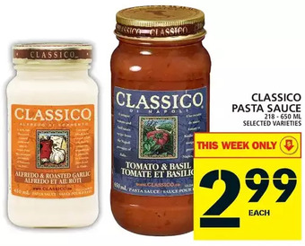 Food Basics Classico pasta sauce offer