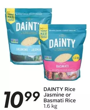 Sobeys Dainty rice jasmine or basmati rice offer