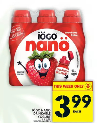 Food Basics Iögo nano drinkable yogurt offer