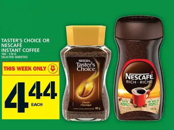 Food Basics Taster's choice or nescafe instant coffee offer