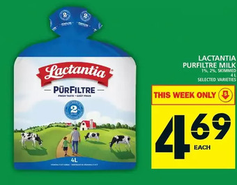 Food Basics Lactantia purfiltre milk offer