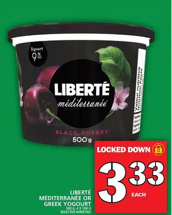 Food Basics Liberté méditerranée or greek yogourt offer