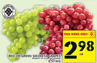 Food Basics Red or green seedless grapes offer