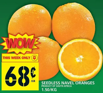 Food Basics Seedless navel oranges offer