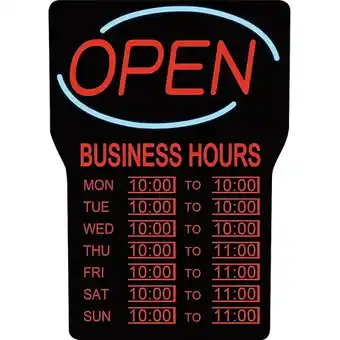 Staples Led open sign with business hours | led open sign offer