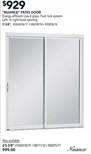Lowe's "nuance" patio door offer