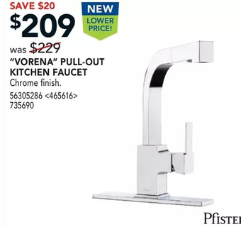 RONA Pfister "vorena" pull-out kitchen faucet offer