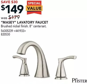 RONA Pfister "masey" lavatory faucet offer