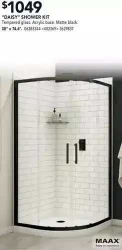 RONA Maax "daisy" shower kit. 38" x 74.6" offer
