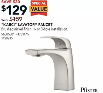 RONA Pfister "karci" lavatory faucet offer
