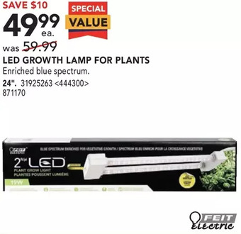 RONA Feit electric led growth lamp for plants offer
