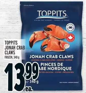 Metro Toppits jonah crab claws offer
