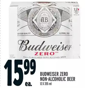 Metro Budweiser zero non-alcoholic beer offer