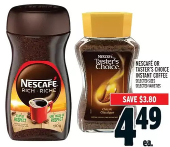 Metro Nescafé or taster's choice instant coffee offer