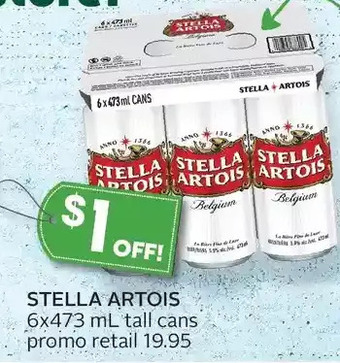 Sobeys Urban Fresh Stella artois tall cans offer
