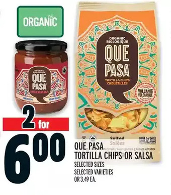 Metro Que pasa tortilla chips or salsa offer