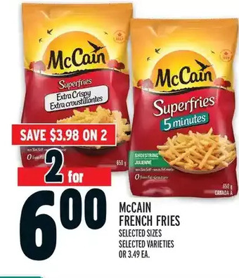 Metro Mccain french fries offer