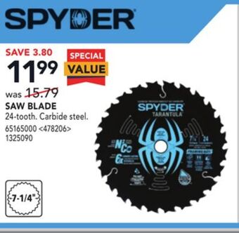 Lowe's Spyder saw blade offer
