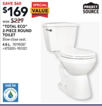 Lowe's Project source "total eco" 2-piece round toilet offer