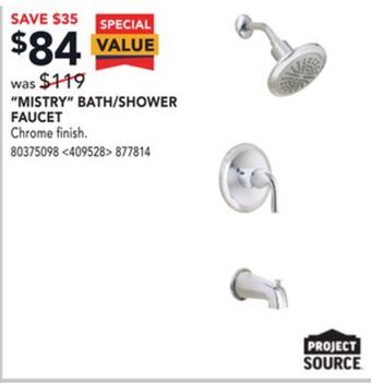 Lowe's Project source "mistry" bath/shower faucet offer