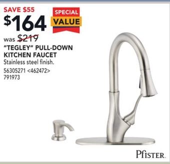 Lowe's Pfister "tegley" pull-down kitchen faucet offer
