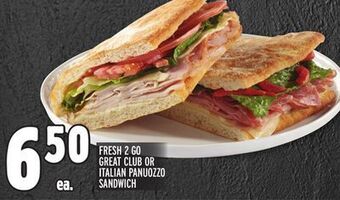 Metro Fresh 2 go great club or italian panuozzo sandwich offer
