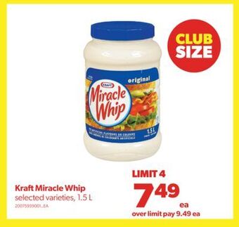 Real Canadian Superstore Kraft miracle whip, 1.5 l offer