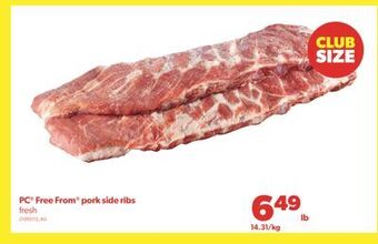 Real Canadian Superstore Pc® free from® pork side ribs offer