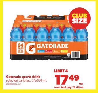 Real Canadian Superstore Gatorade sports drink, 24x591 ml offer
